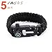 7Leon Emergency Survival Paracord Bracelet, Outdoor First Aid Kit, Rope, Compass, Flint Fire Starter, Whistle, & Emergency Knife Scraper, Buckle Design, for Camping, Fishing, Hiking, 1 Bracelet
