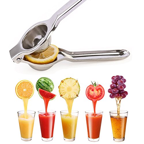 Lemon Lime Squeezer - Manual Citrus Press Juicer - Stainless Steel Hand Press Orange Squeezer for Lemons, Watermelon, Tomato, Citrus (Stainless steel)