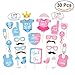 Tinksky Girls Boys Baby Shower Birthday Party Gender Reveal Photo Booth Props on Sticks Set Decorations for Party Favors 30 -pack