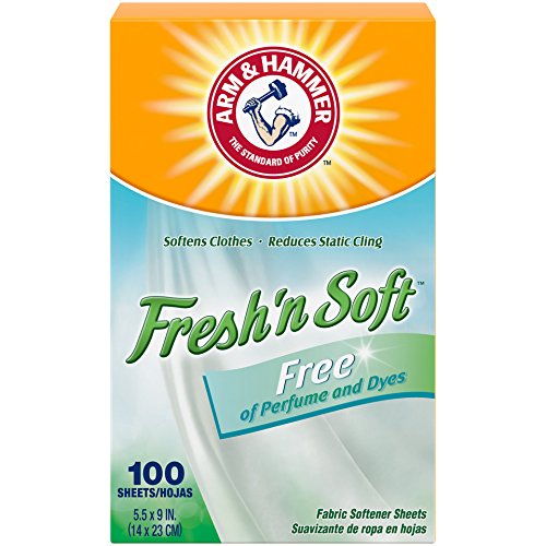 ARM HAMMER Fabric Softener Sheets, Free of Perfumes and Dyes, 100 ct