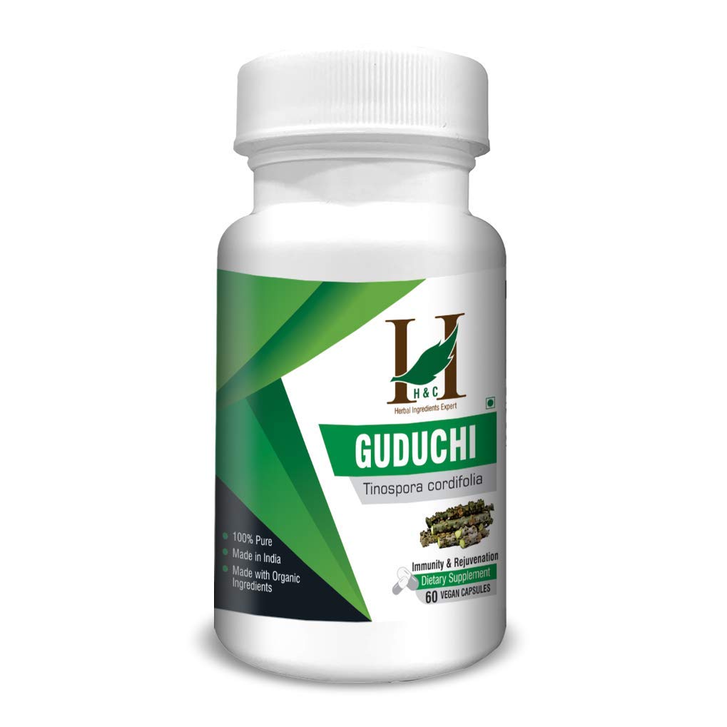 Guduchi Capsules - Made with Organic Ingredients, Immune Booster, Detoxifies, Vegan (60 Count, 900mg Per Serving)