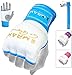 EMRAH Pro Training Ladies Boxing Inner Gloves Hand Wraps MMA Wraps Mitts (Medium, White/Blue)