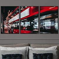 3 Piece Framed Canvas Wall Art City Illuminations Canvas Prints Home Artwork Decoration for Living Room,Bedroom - 16