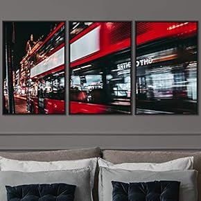 signwin 3 Piece Framed Canvas Wall Art City...