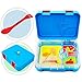 Kid Bento Lunch Box Container for Kids - Leakproof Insulated Childrens 4 Compartment Reusable Food Containers - Lunch Boxes include 2 in 1 Spoon and Fork Spork Set - Microwave and Dishwasher Safe