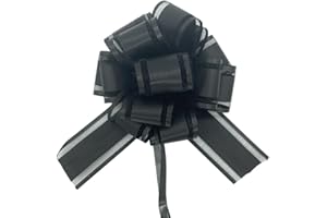 HSXJJ 10 PCS small Pull Bows, Bow for Gift Wrappin,4 inches,Party Birthday Gift Wedding Ribbon Bows for Wrapping Boxes or Flower Decorations,Valentine's Day Gift Decorations (black)