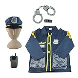 Deluxe Police Dress Up Costume Set, Role Play Kit, Halloween Christmas Birthday Pretend Play Officer Costume Toy, Best Gift for 3, 4, 5, 6 Year Olds kids, Preschool, Boys, Girl - iPlay, iLearn
