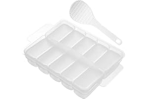 SEWACC 10-in-1 Mini Japanese Sushi Mold Set Rice Paddle, Rectangular Rice Ball Maker for Sushi DIY and