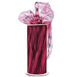 Expo Zebra Print Tulle Spool of 10-Yard, Fuchsia
