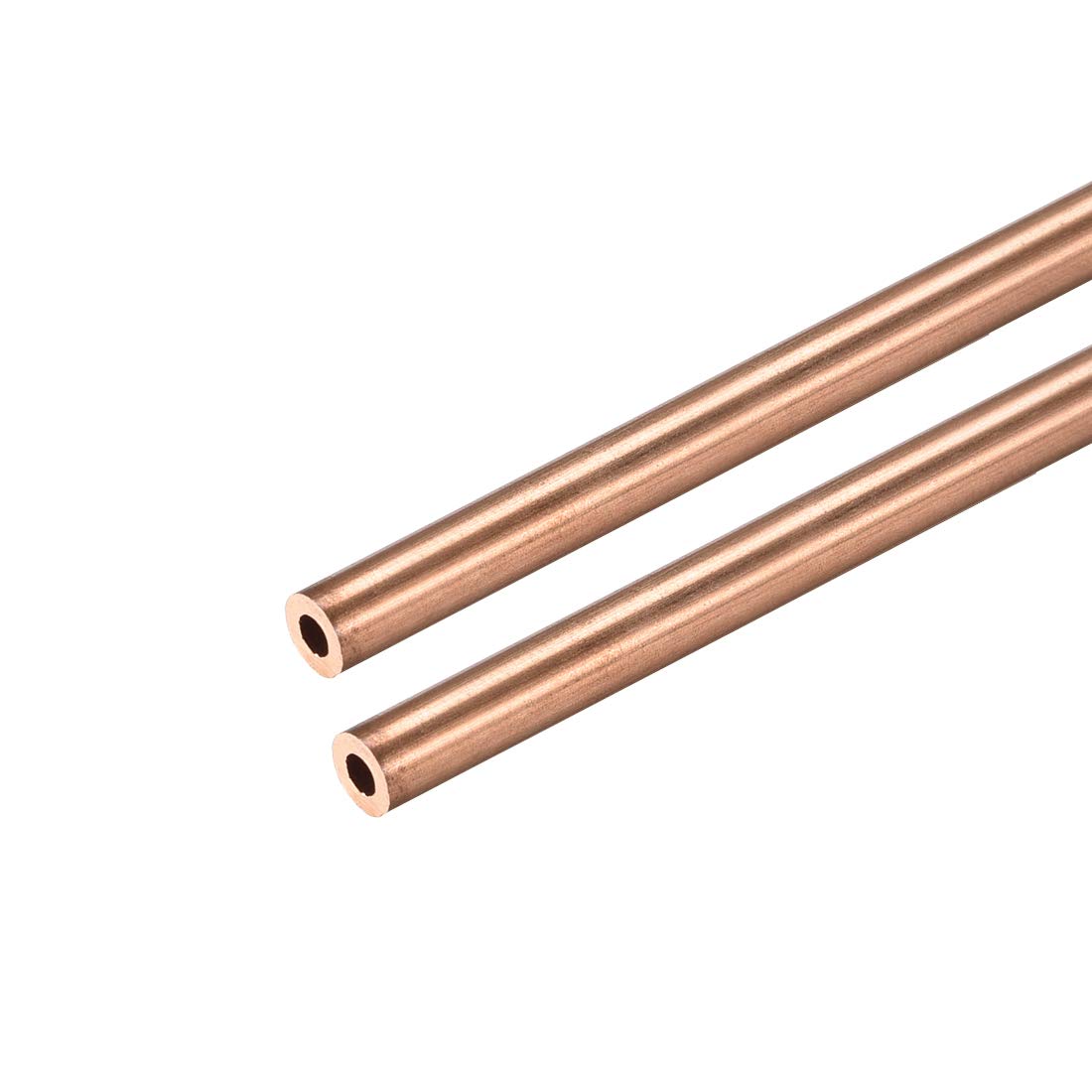 sourcing map Copper Round Tube, 4mm OD 1mm Wall Thickness 300mm Long Straight Pipe Tubing 2 Pcs