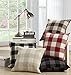 famibay Buffalo Plaid Pillow Covers, Classic Checker Farmhouse Pillowcase with Invisible Zipper Cotton Linen Decorative Cushion Covers Set of 2 (Red and Black,24 x 24)