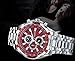Readeel Red Stylish Quartz Movt Stainless Steel Watchband Mens Wrist Watch