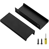 Ravinte 6 Pack Finger Pulls for Cabinets 80mm/3.15" Length Black Edge Pulls Matte Black Finger Cabinet Pulls Concealed Handle