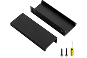 Ravinte 6 Pack Finger Pulls for Cabinets 80mm/3.15" Length Black Edge Pulls Matte Black Finger Cabinet Pulls Concealed Handles for Kitchen Drawer Finger Edge Pull Tab Handle