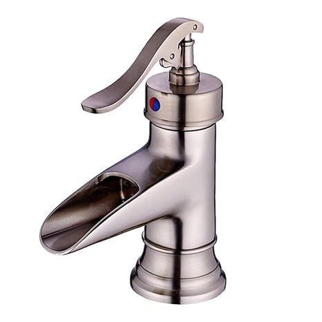 Nostalgia Waterfall Bathroom Faucet Retro Matt Silver Sink Faucet
