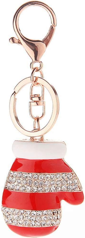 Shisky Keychain, Claus Glove Keychain Rhinestone Auto Alloy Pendant