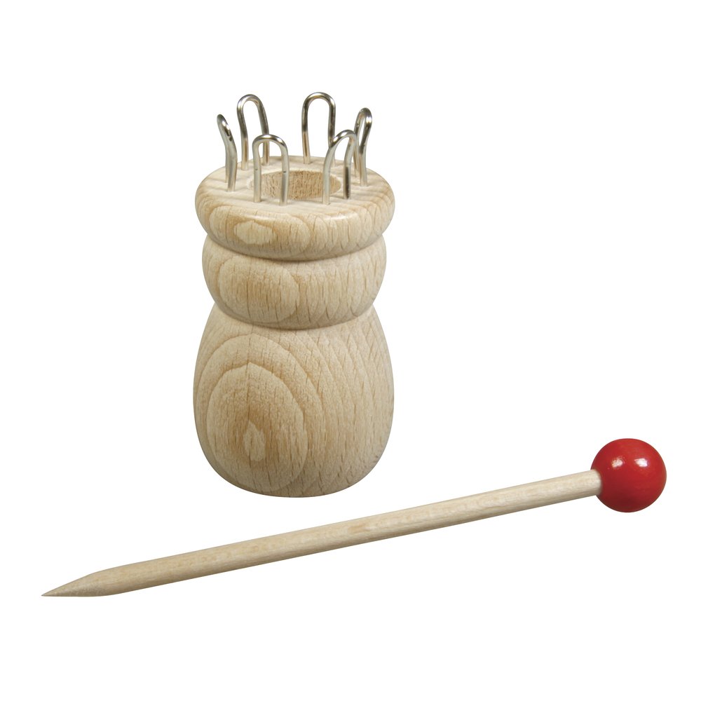 Rayher French Knitter, French Knitting Spool and Needle, Wooden Knitting Tool, Diameter 3.4cm, Height 6.2cm, 62475000