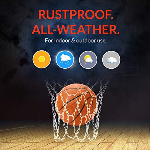 Basketball Net Heavy Duty Metal Chain Replacement with 12 SHooks and