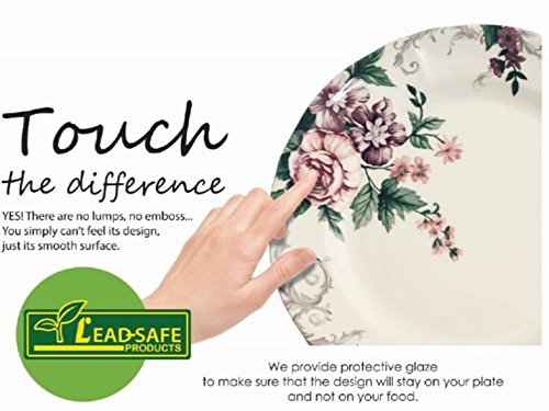 Tudor 24-Piece Porcelain Dinnerware Set, Service for 6 - CRIMSON, Royal Impression collection; INTRO OFFER- 20% OFF