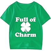 Kids St Patricks Day Shirt Boys Girls Irish Shamrock Clover Lucky Dinosaur Graphic Tees Toddler Short Sleeve T-Shirt Top