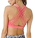 QUEENIEKE Women's Medium Support Strappy Back Energy Sport Bra Cotton Feel Size S Color Pink