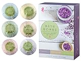 Ahoovah Bath Bombs Spa Kit – XX Large Lush Aromatherapy Bath Fizzies, Handmade Vegan Organic Essential Oils & Shea Butter Skin Moisturizing, Luxury Gift Set for Women Kids Mom Teens Men (6 x 4.2 Oz)