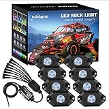 Nilight RGB LED Rock Lights Kit 8 pods Underglow