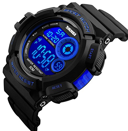 Fanmis Mens Multi Function Alarm Stopwatch Color LED Backlight
