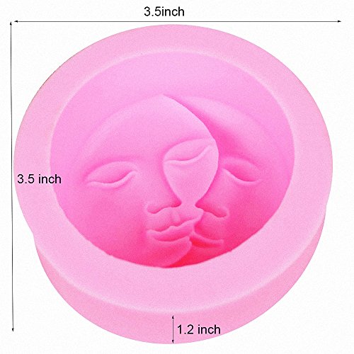 Sun and Moon Face Soap Mold - MoldFun Silicone Mold for Handmade Bath Bomb, Lotion Bar, Wax