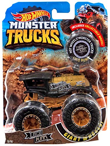 Monster Truck HOT Wheels LOCO Punk Includes Collectible Wheels ( Gold Train) 9/16