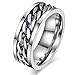 Men's Women's Fashion Stainless Steel Width 8mm Spinner Chain-shaped Ring