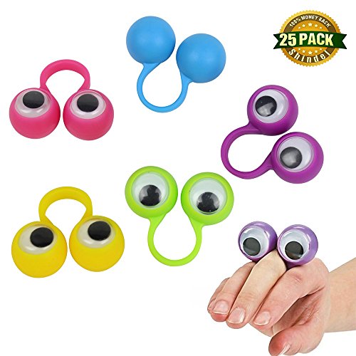 Shindel Eye Finger Puppets Googly Party Favors, Assorted, 25 PCS