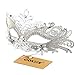 Coxeer Women Masquerade Mask Halloween Mardi Gras Party Mask (White)