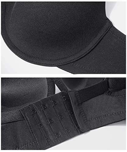 DotVol Women Plus Size Underwire Full Coverage Comfort Support Lightly Lined Maternity Nursing Bra(US 40DDD/Tag 95F, Black) - Thumbnail 6