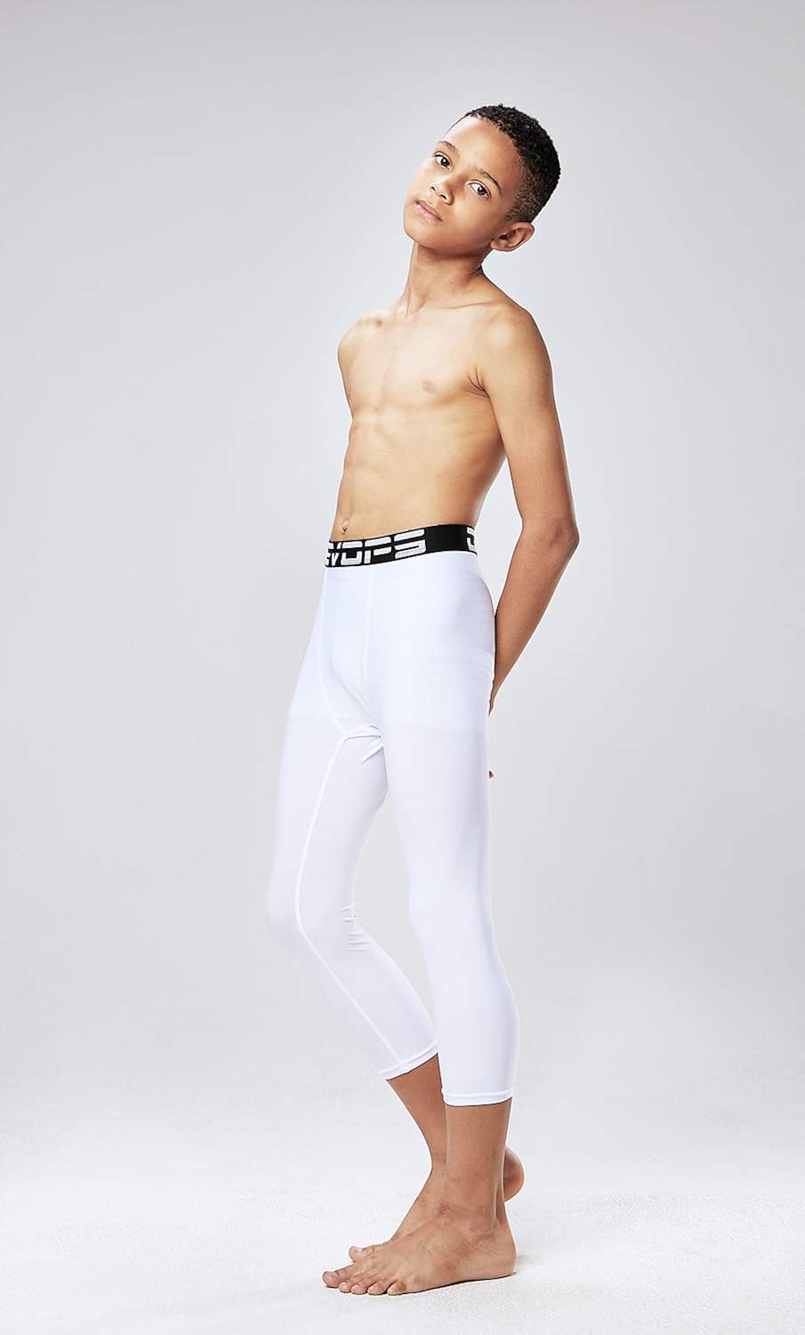 DEVOPS Boys 2-Pack 3/4 Compression Tights Sport Leggings Pants: Clothing