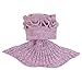 KALRI Warm and Soft Kids Knitted Mermaid Blanket Handmade Sleeping Bag Sofa Quilt Living Room Blankets ¡­ (Lavender)