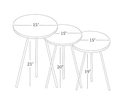 Set of 3 Nesting END Tables - Round Stacking Coffee