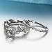 sandywident Unique Leaf Design 925 Plating Silver White Sapphire Diamond Wedding Engagement Ring Set