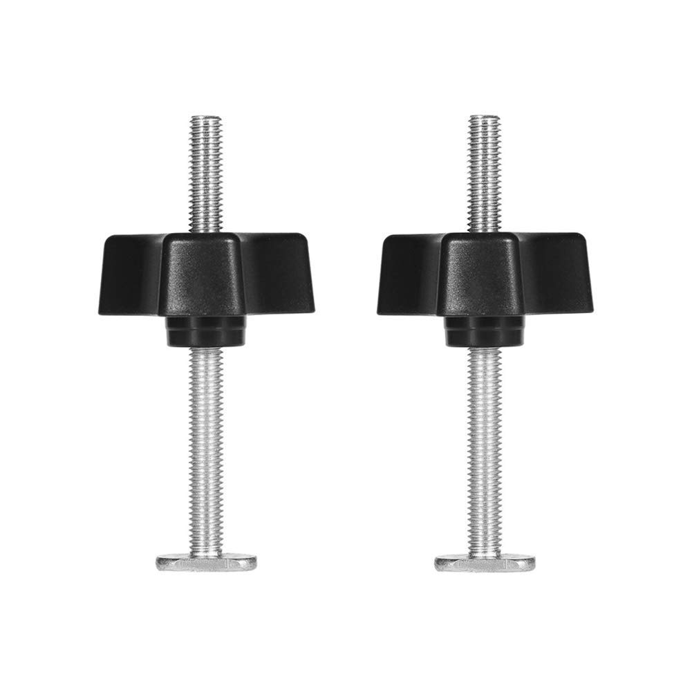Hilitand T Screw and M8 Plastic Handle, Metal Quick Acting Hold Down Clamp Set for T-Slot T-Track DIY Woodworking Tool,Pack of 2 Set, 0