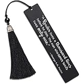 DYJYBMY A Reader Lives A Thousand Lives Before He Dies Engraved Metal Bookmark, Funny Bookmark Gifts for Women LibrarianTeacher Book Snob, Retirement Gifts for Bookworm Book Lover