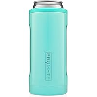BrüMate Hopsulator Slim Double-walled Stainless Steel Insulated Can Cooler for 12 Oz Slim Cans (Aqua)