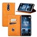 Nokia 8 Case,YEEGG Wallet Case for Nokia 8,PU Leather Flip Wallet Cover for Nokia 8 - (Brown)