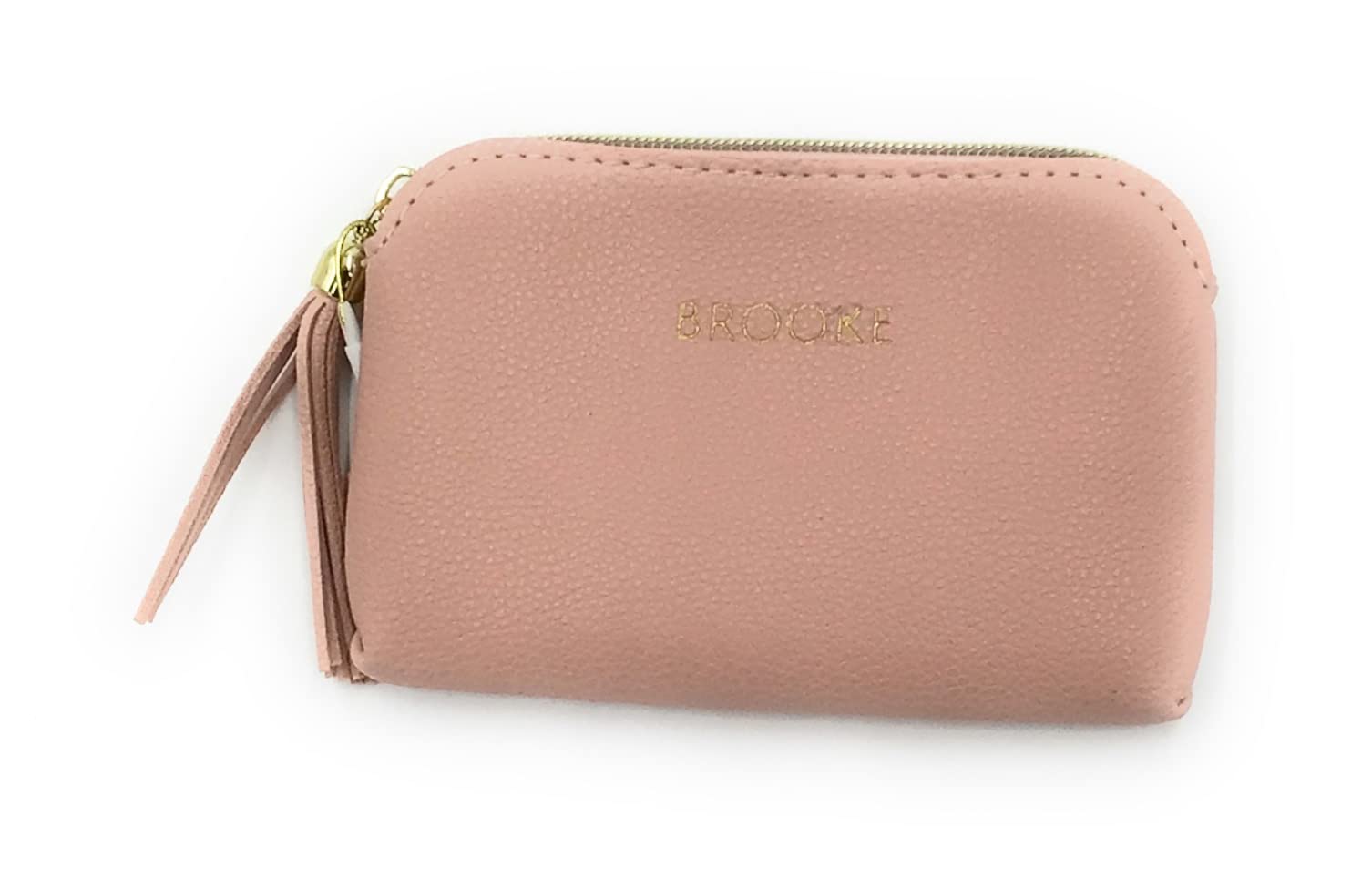 Chosen Personalised 'Brooke' Light Pink Make-up Bag/Purse. Gold Zip with Pink Tassel. Stocking Filler, Gift, Present