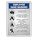 ComplianceSigns.com Employee Hand Washing Sign, 10x7 inch Plastic for Handwashing Gray