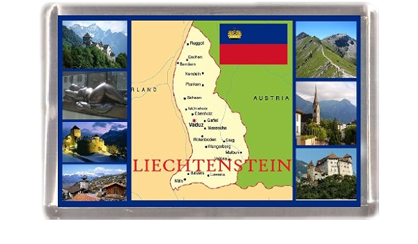 Liechtenstein mapa al por mayor paquete 12 imanes de nevera ...
