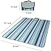Attmu Beach Picnic Outdoor Blanket Mat, Water-Resistant Outdoor Mat, All-Purpose Mat, Perfect for Picnic, Beach, Traveling, Camping, Hiking - 78 in x 59 in - Blue Stripe
