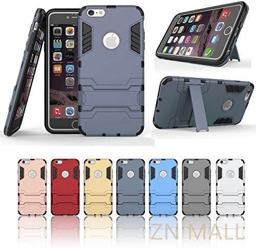 iPhone 6 Plus Case,iPhone 6S Plus Case,TPU&amp;Rubber Armor Case,Scratch Resistant Shock-Absorbing Cover Hard Back Panel With Kickstand For Apple iPhone 6/6S Plus (2014/2015),Navy