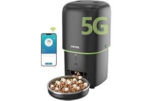 Yuposl 5G WiFi Automatic Cat Feeders Easy to Use - 2L/4L Cat Food Dispenser, Automatic Timed Cat Feeder with Dual-Band WiFi APP Control for Remote Feeding, Easy to Clean Also for Dogs