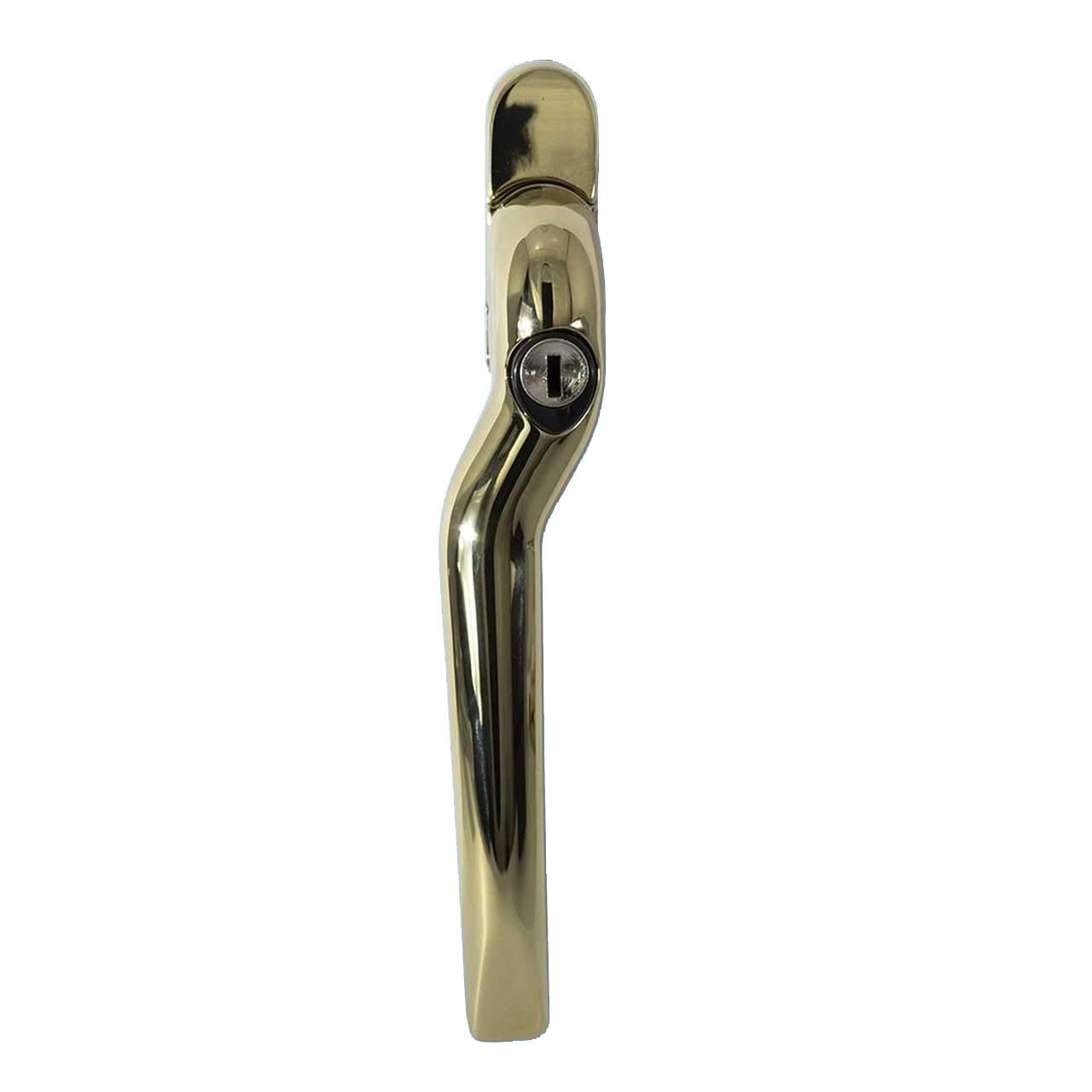 The Venetian Slimline Espag Window Handle in Polished Brass - Low Profile Design so can be Used Behind Window Blinds (Left Hand)