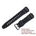 Replacement Watch Band 18mm Black Rubber Strap for Casio AE-1000w AQ-S810W SGW-400H/SGW-300H
